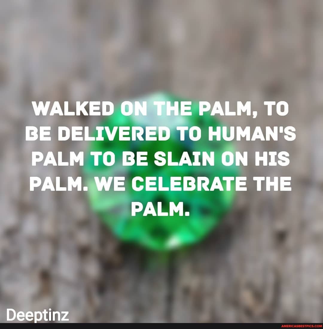 WALKED ON THE PALM, TO
BE DELIVERED TO HUMAN'S
PALM TO GE SLAIN ON HIS
PALM. WE CELEBRATE THE PALM.
Naantin