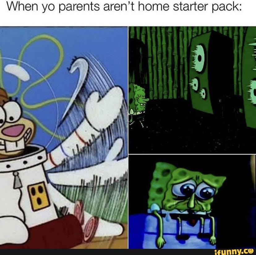 When yo parents aren't home starter pack: