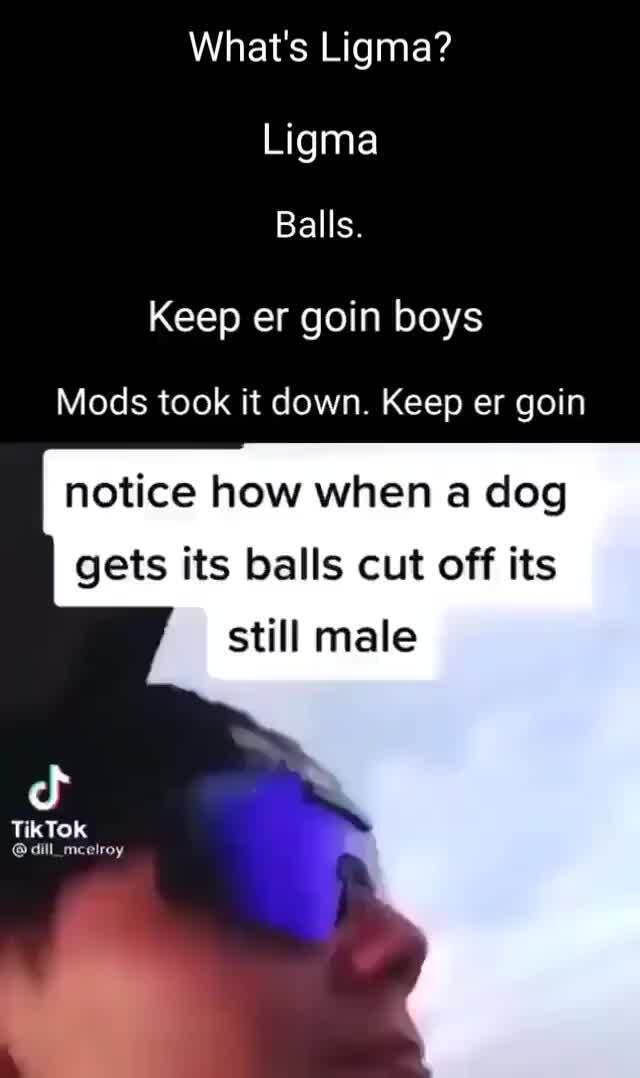 What's Ligma? Ligma Balls. Keep er goin boys Mods took it down. Keep er goin notice how when a
