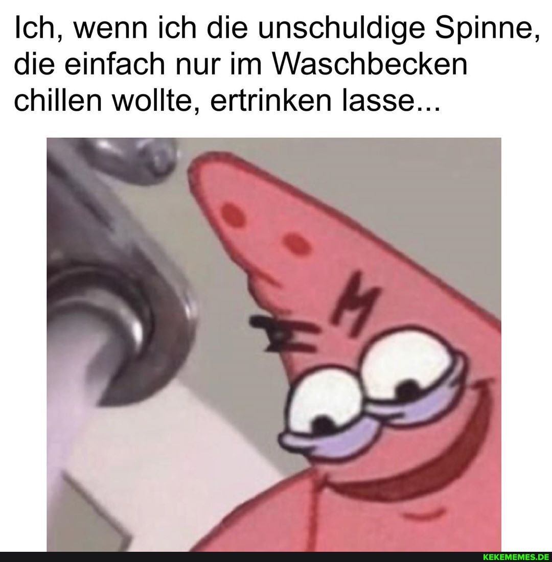 Ich, wenn ich die unschuldige Spinne, die einfach nur im Waschbecken chillen wollte, ertrinken lasse...