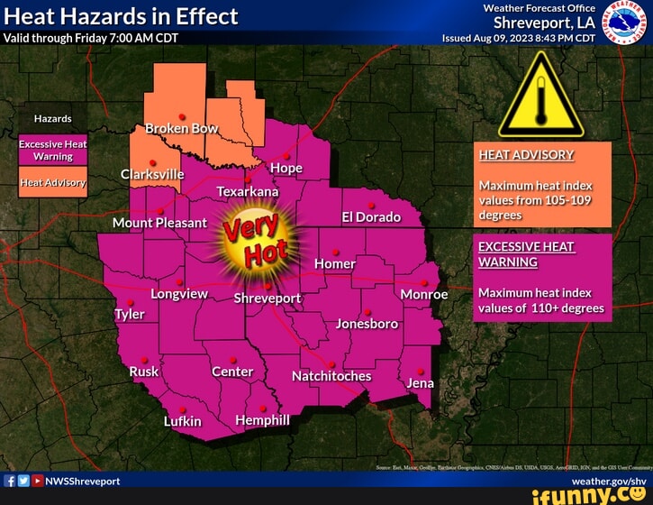 Heat Hazards in Effect Valid through Friday AM CDT Hazards Exeessive ...