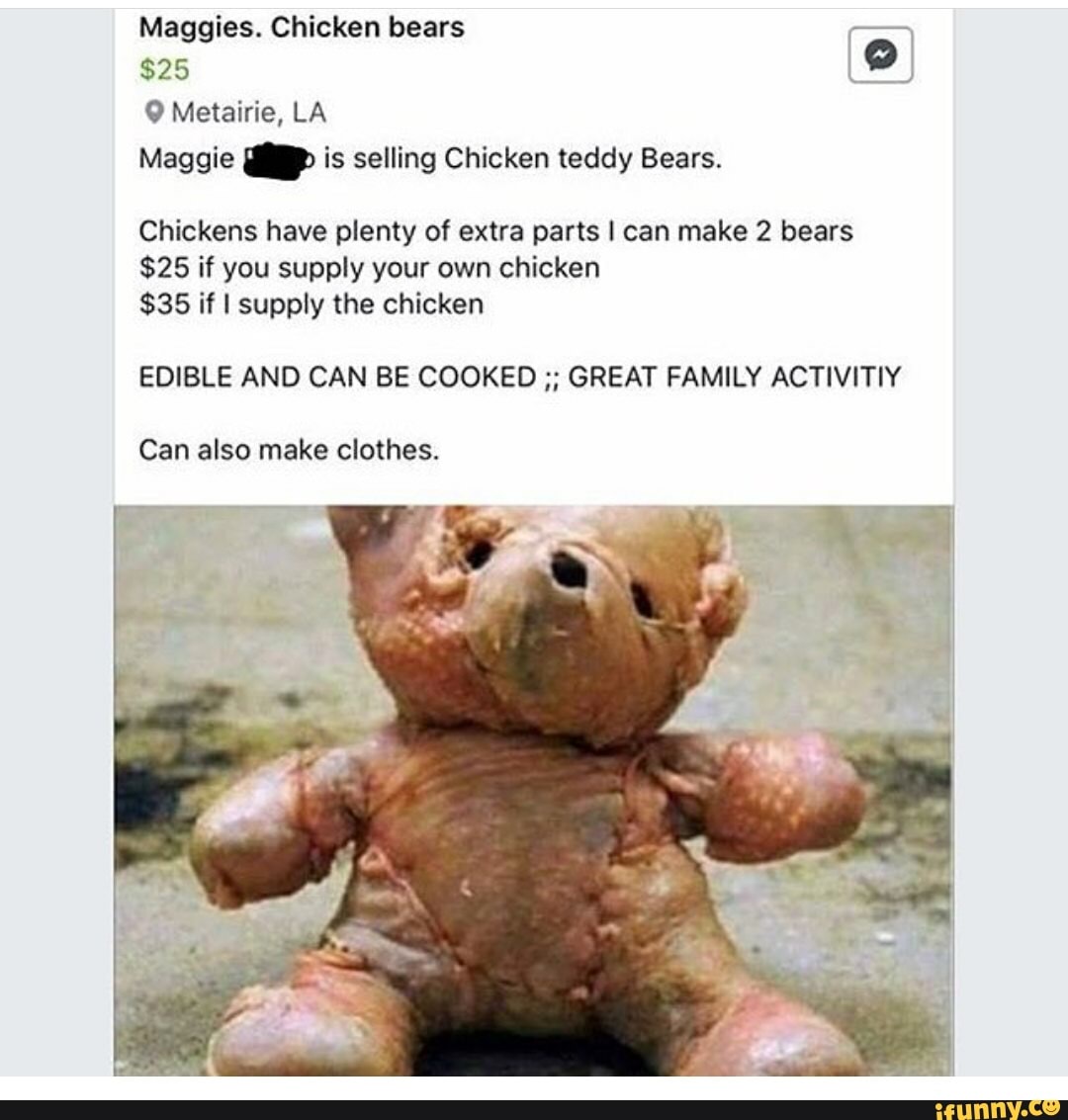 chicken teddy bear cooked