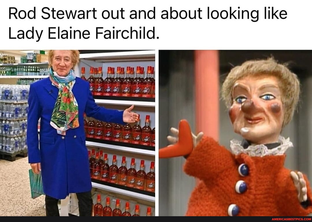 N/A - Rod Stewart out and about looking like Lady Elaine Fairchild ...