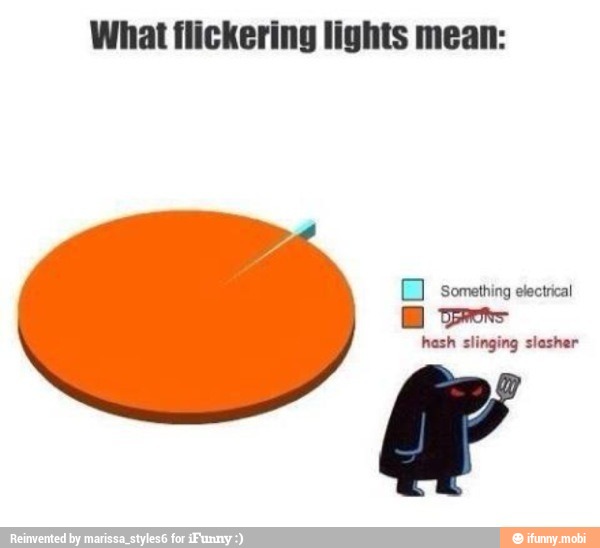 What flickering lights mean:
E something