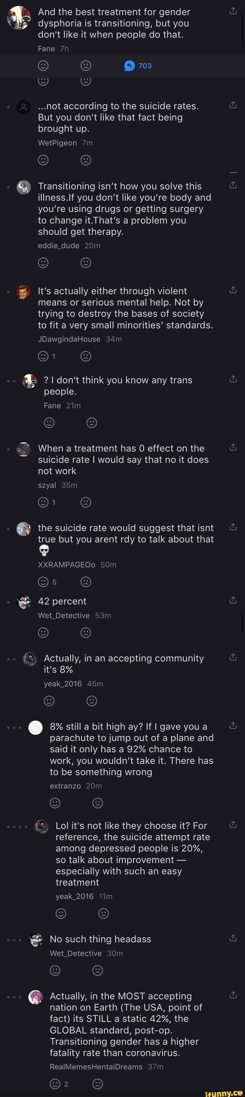 And the best treatment for gender dysphoria is transitioning, but you