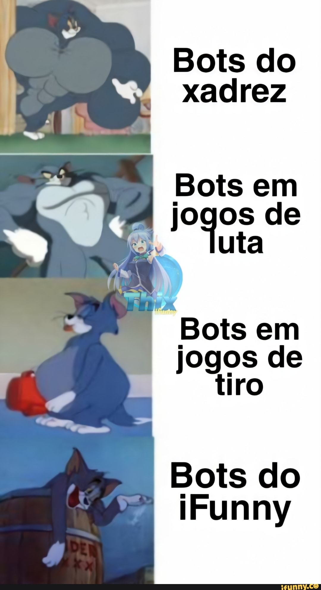 Bots do xadrez
Bots em de
Bois em jogos de tiro
Bots do iFunny