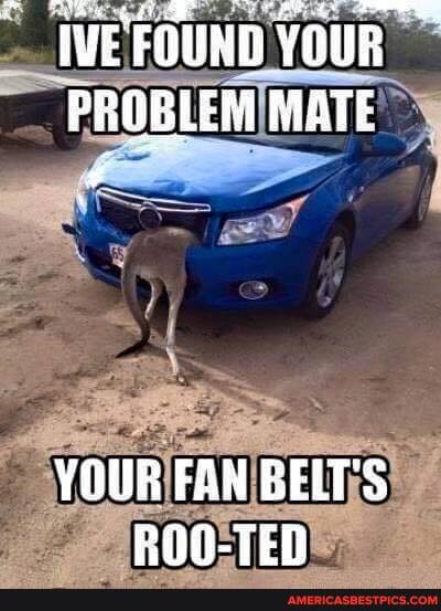 IWE FOUND YOUR PROBLEM MATE
YOUR FAN BELTS POO-TED