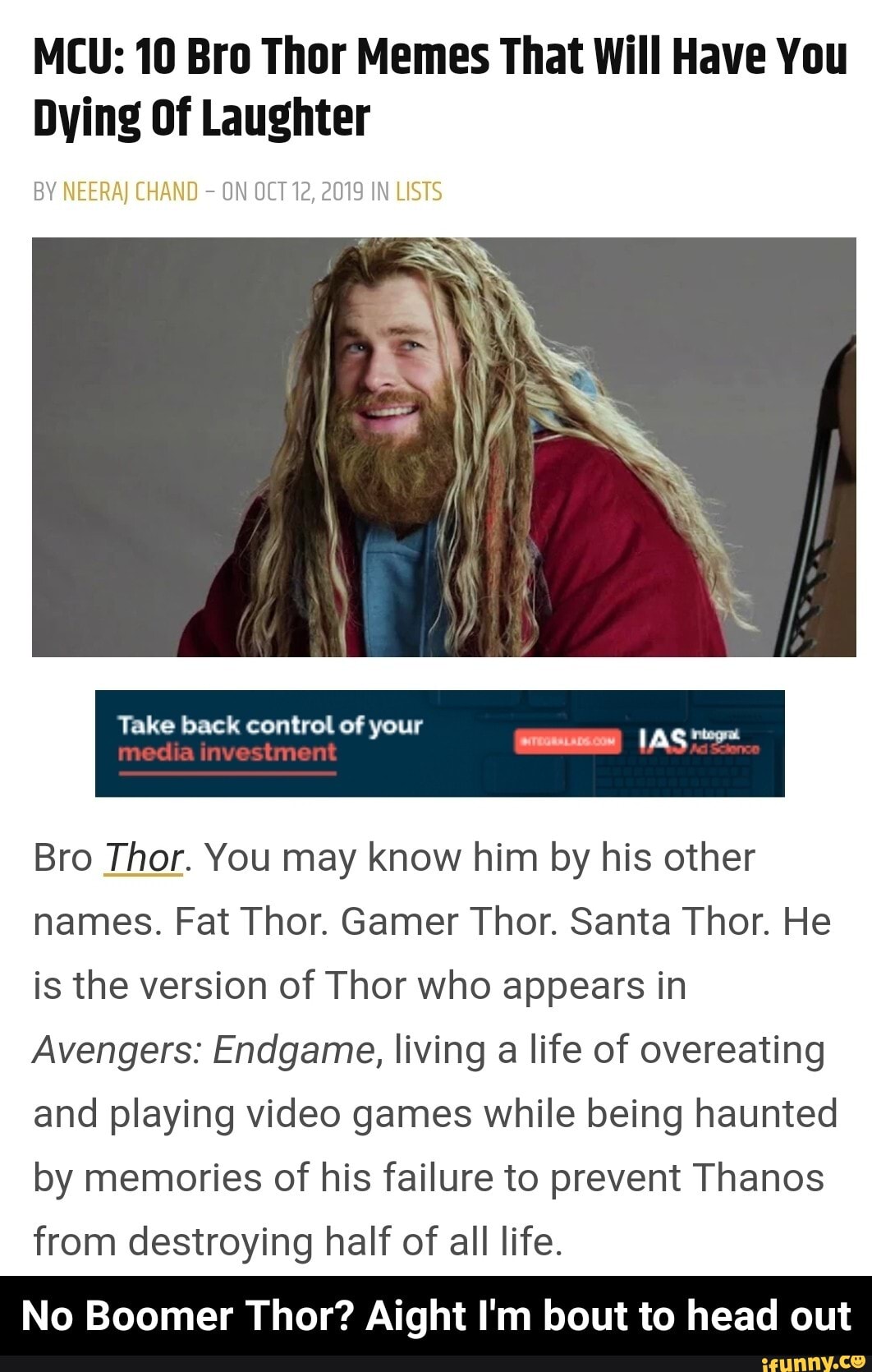 MEU: 10 Bro Thor Memes That Will Have You nving Df Laughter Bro Thor ...