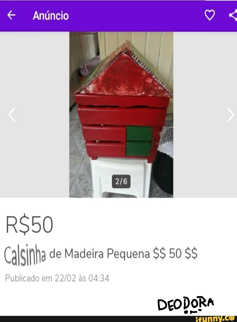 Anúncio
550 de Madeira Pequena 50
DEODORA
Publicado em as