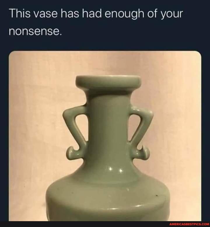 This vase has had enough of your
nonsense.