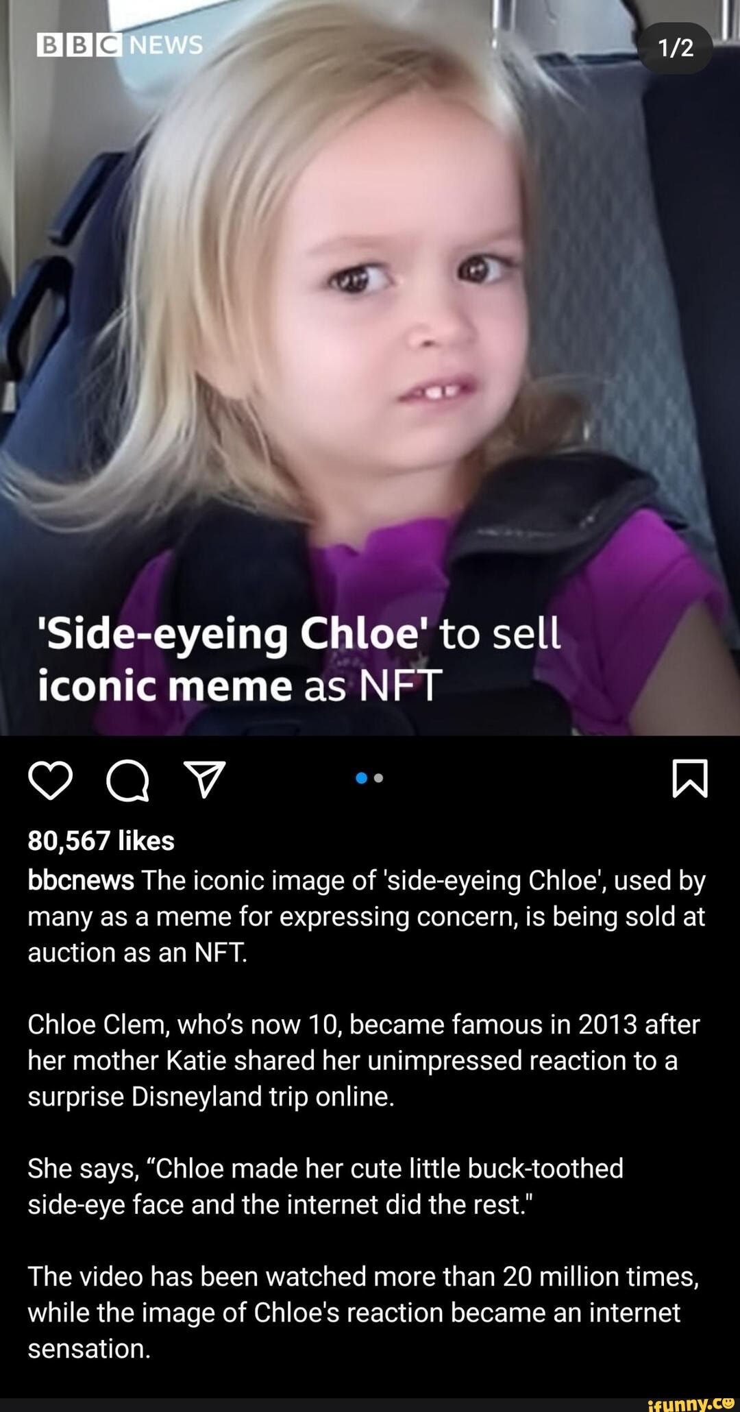 Girl Known as 'Side-Eyeing Chloe' Selling Famous Meme as NFT