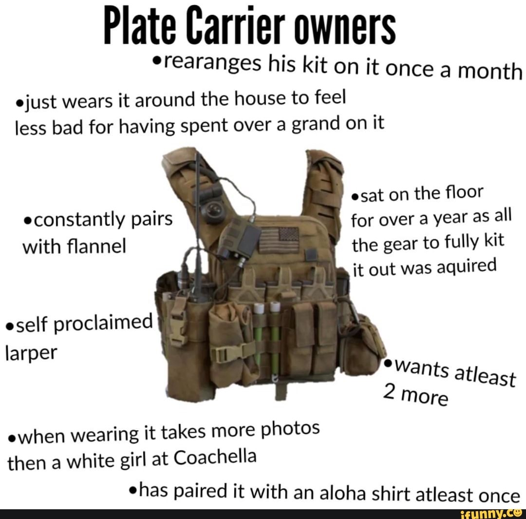 Plate Carrier owners rearranges his kit on it once a month ejust wears ...