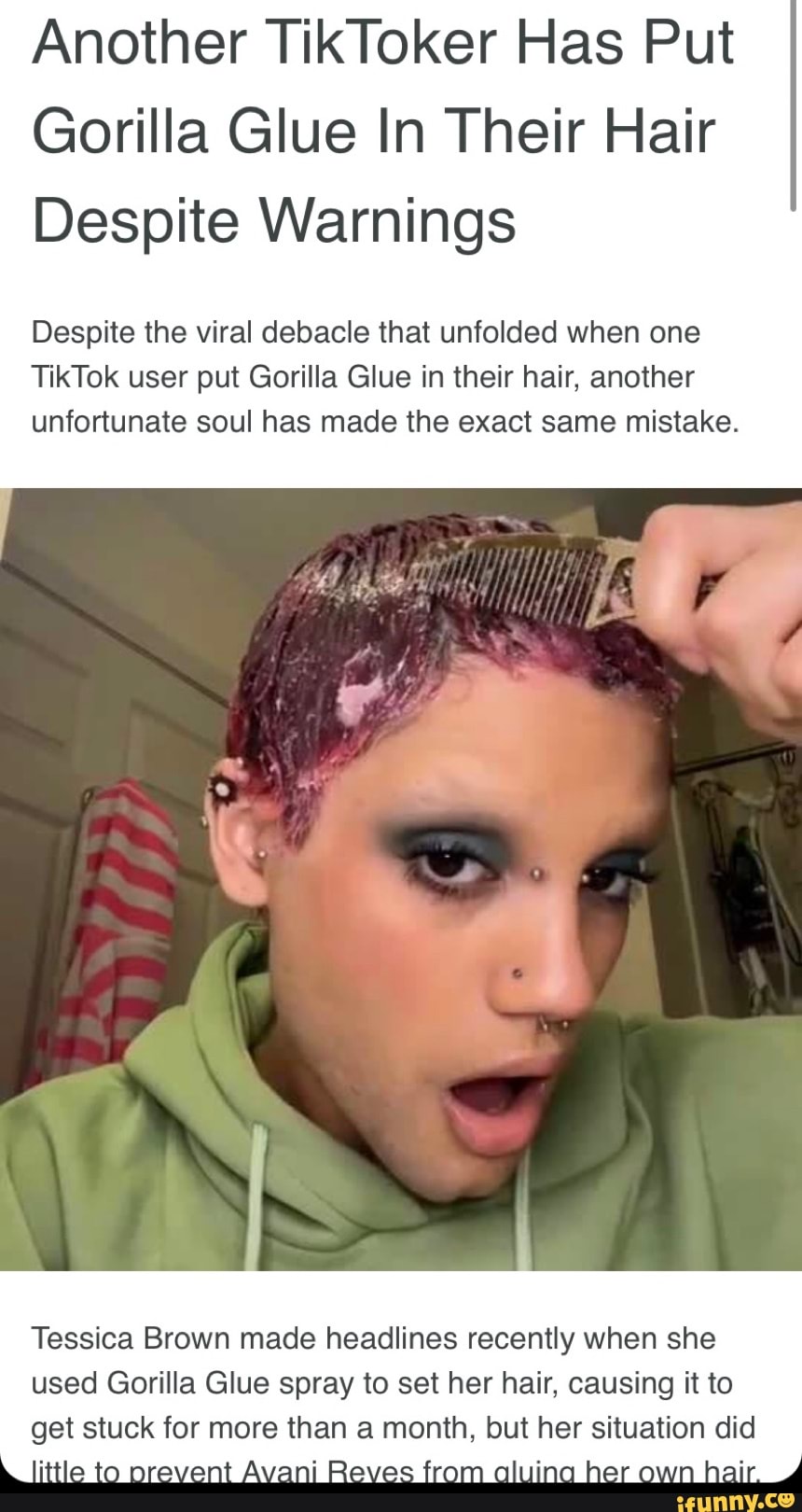 This TikToker Put Gorilla Glue in Her Hair, But Now It's Stuck