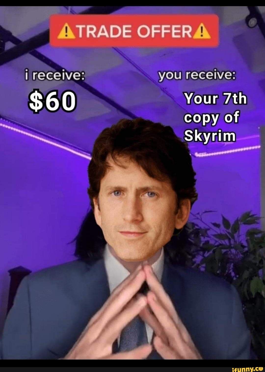 TRADE OFFER
receive: you receive:
Your
copy of
Skyrim