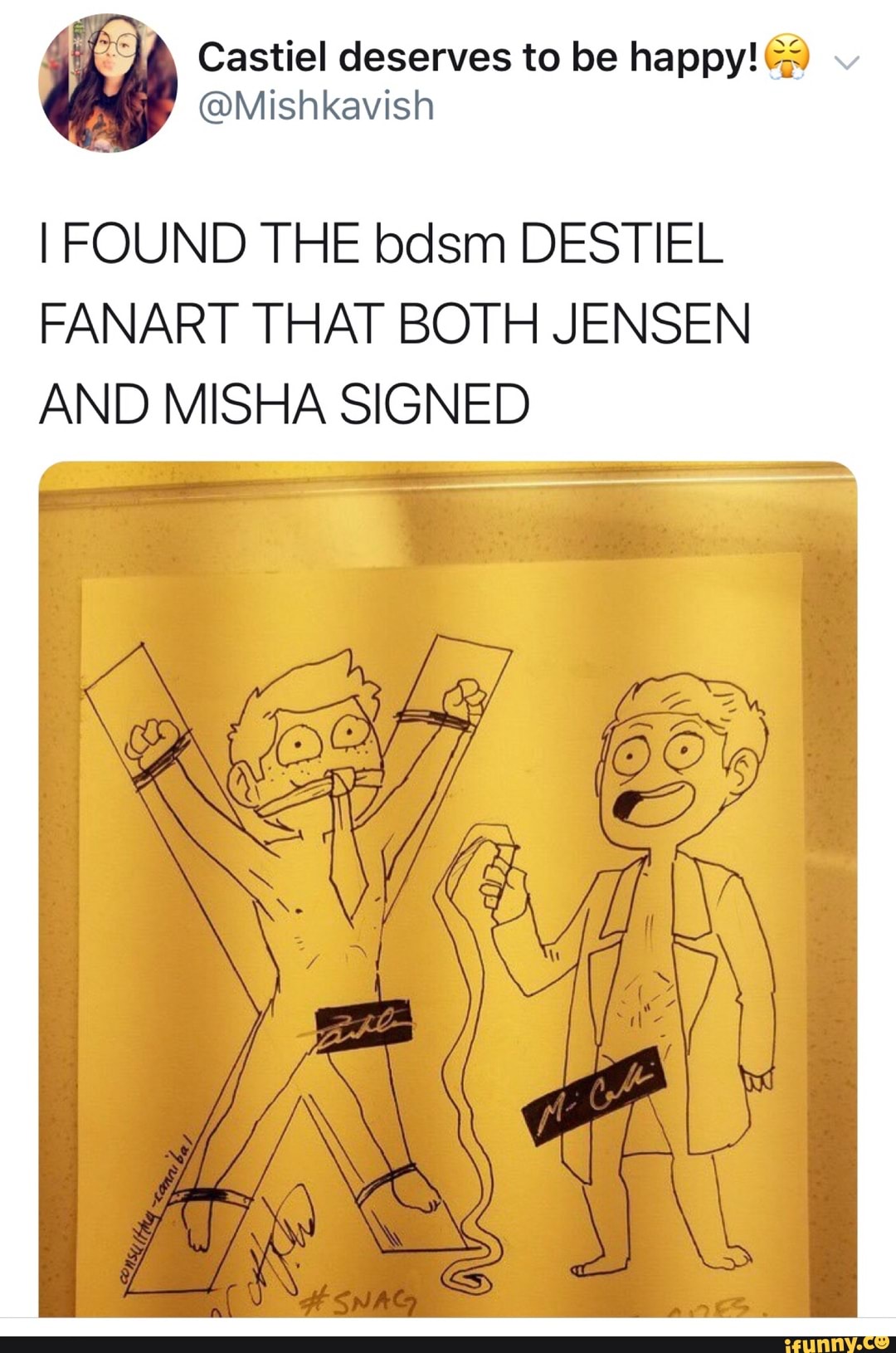 I Found The Bdsm Destiel Fanart That Both Jensen And Misha Signed Ifunny