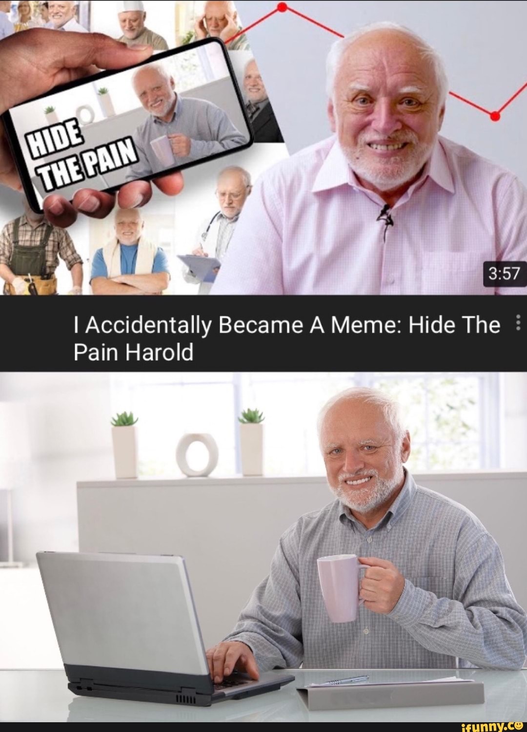 I Accidentally Became A Meme: Hide The Pain Harold - iFunny