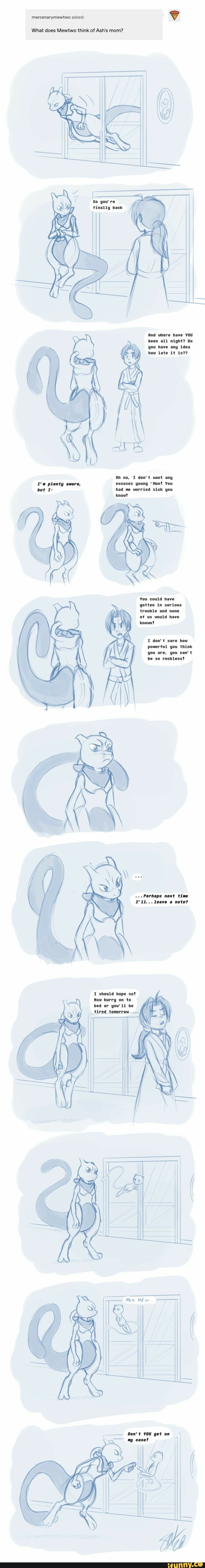 as
v
What does Mewtwo think of Ash's mom?