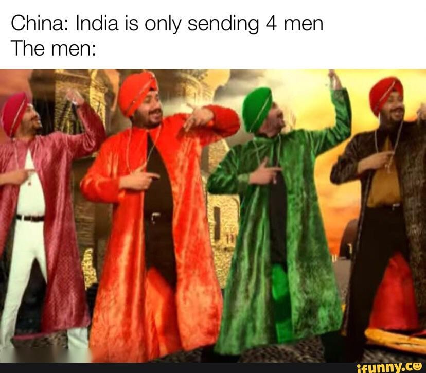 China: India is only sending 4 men
The men: