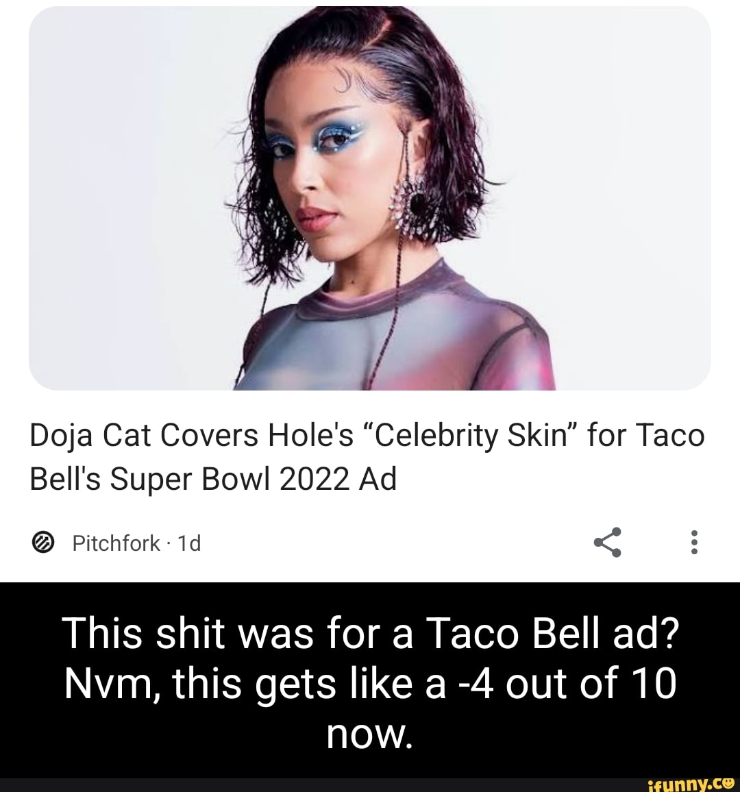 Doja Cat Covers Hole's "Celebrity Skin" for Taco Bell's Super Bowl 2022