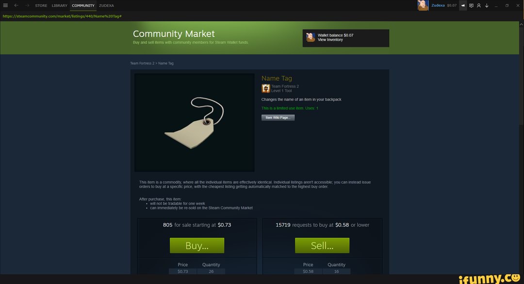 Possible price manipulation on name tags? )