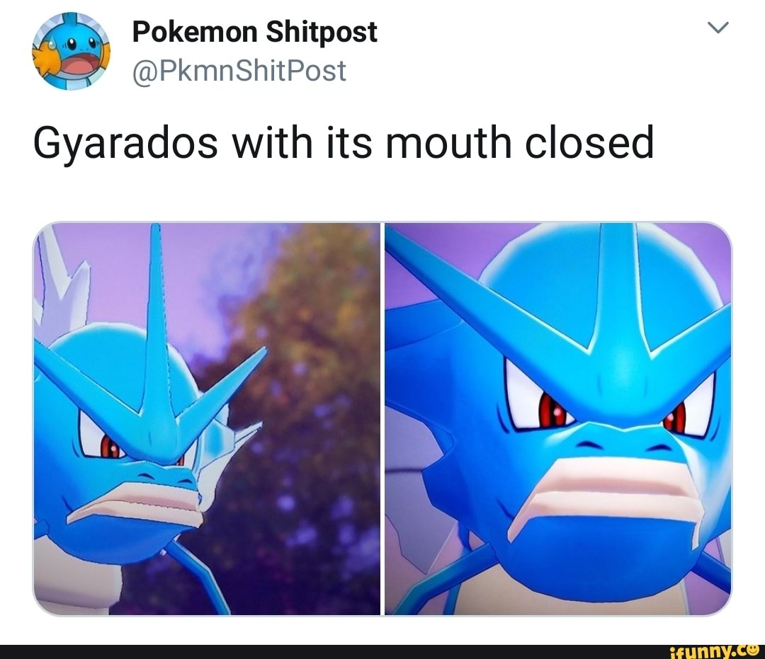 Gyarados with its mouth closed - iFunny
