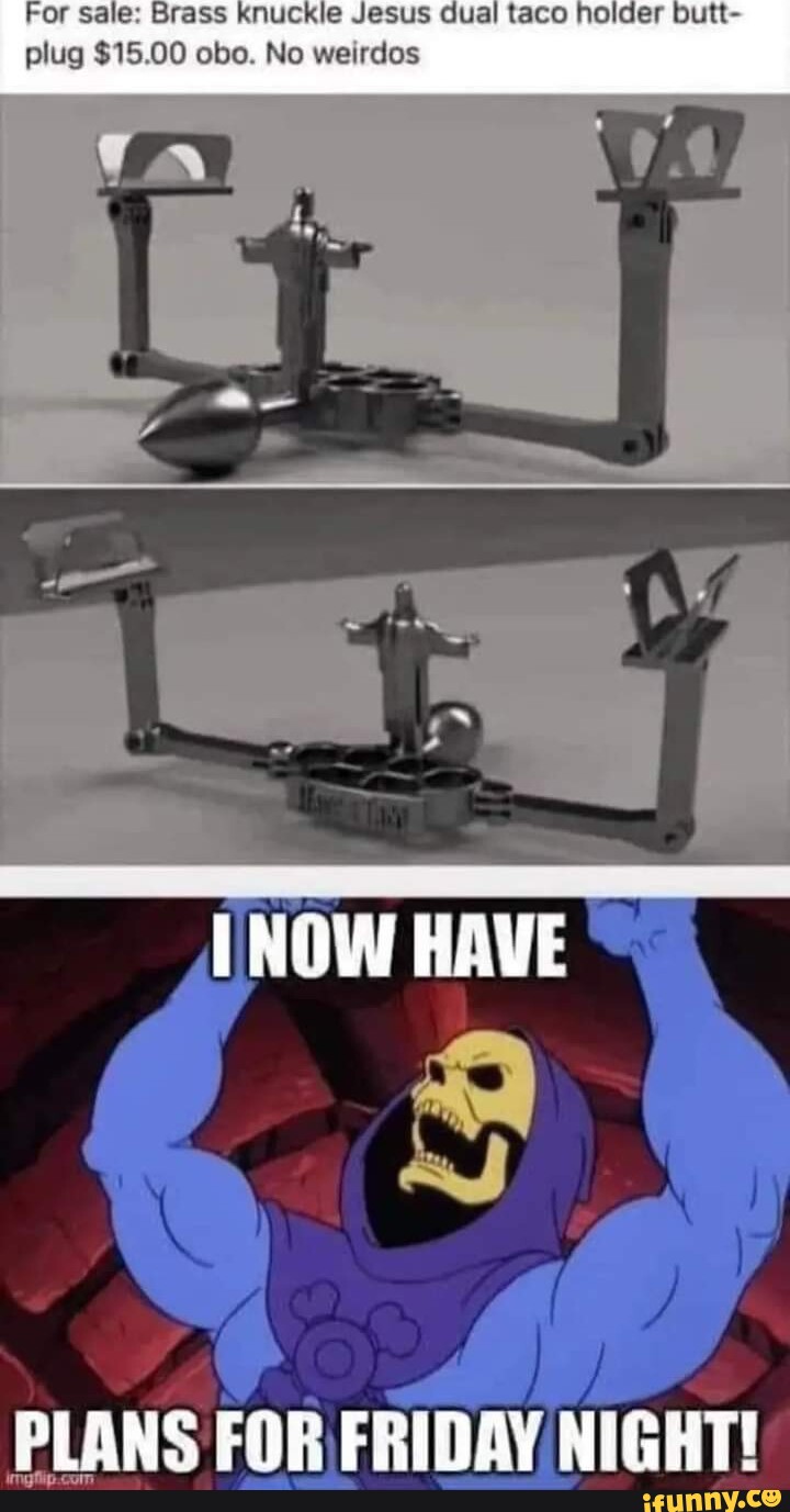 For sale Brass knuckle Jesus dual taco holder butt plug 15.00 obo