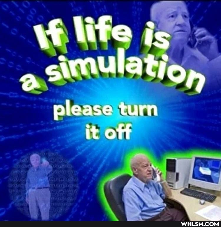 \f life i.
simulatio,,
please turn it off
