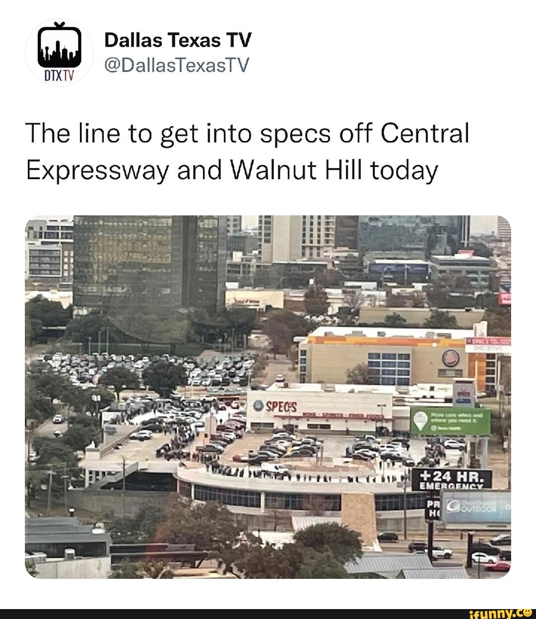 Dallas Texas TV my The line to get into specs off Central Expressway