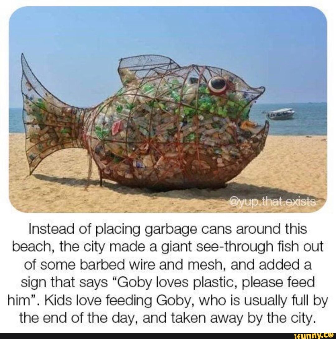 Instead of placing garbage cans around this beach, the City made a