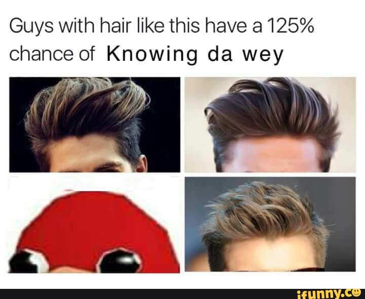 Guys with hair like this have a 125%
chance of Knowing da wey
