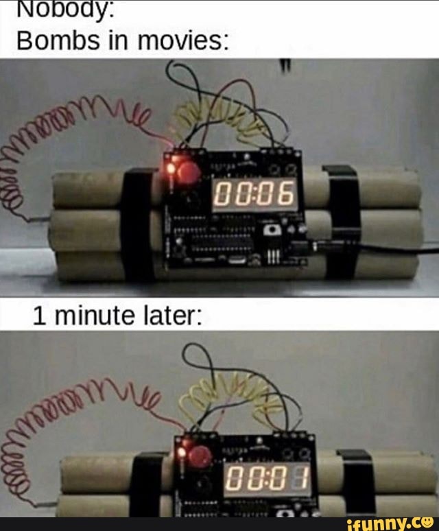 NODOQY.
Bombs in movies:
0006
a
1 minute later:
800 1