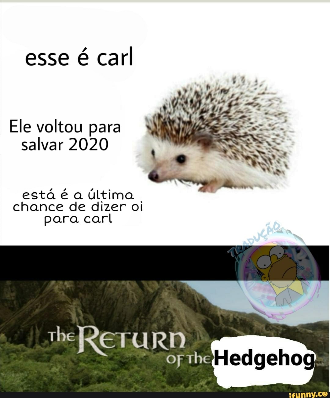 esse carl
Ele voltou para salvar 2020
está é última chance de dizer oi para carl
The ETUR D Re OF ne
