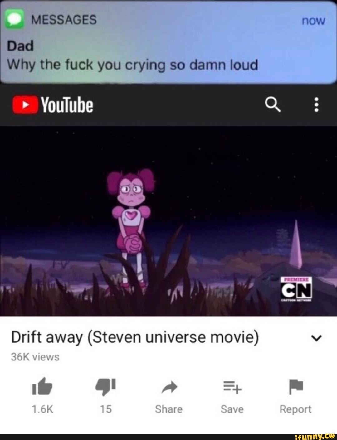 Why The Fuck You Crying So Damn Loud Drift Away Steven Universe