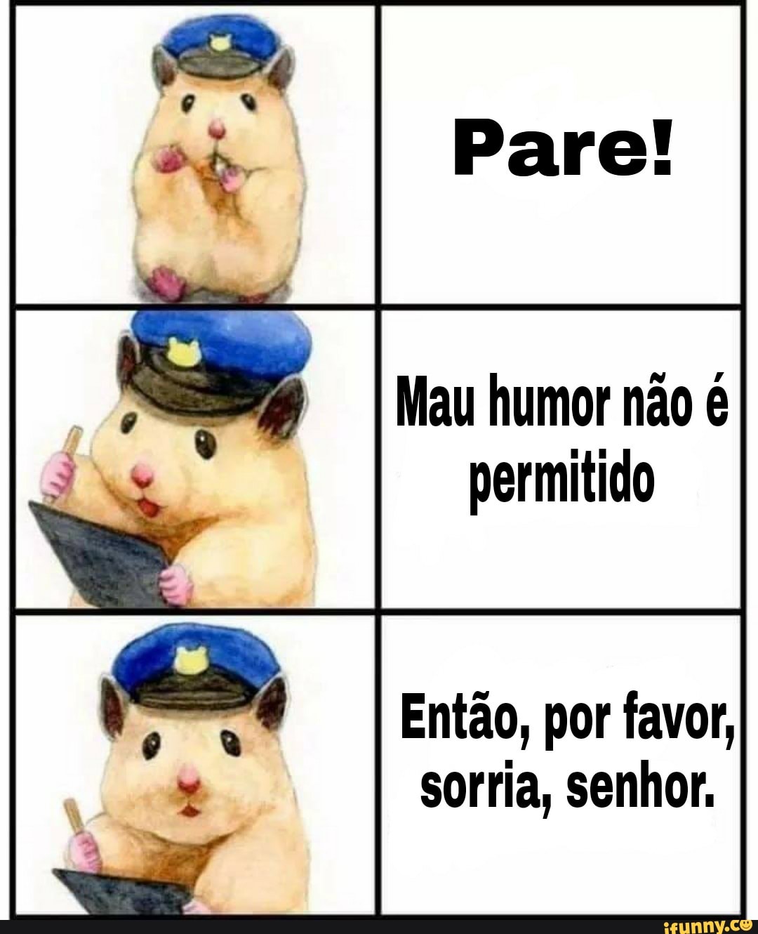 Rane!
Mau humor não é
permitido
I Então, por favor, sorria, senhor.
