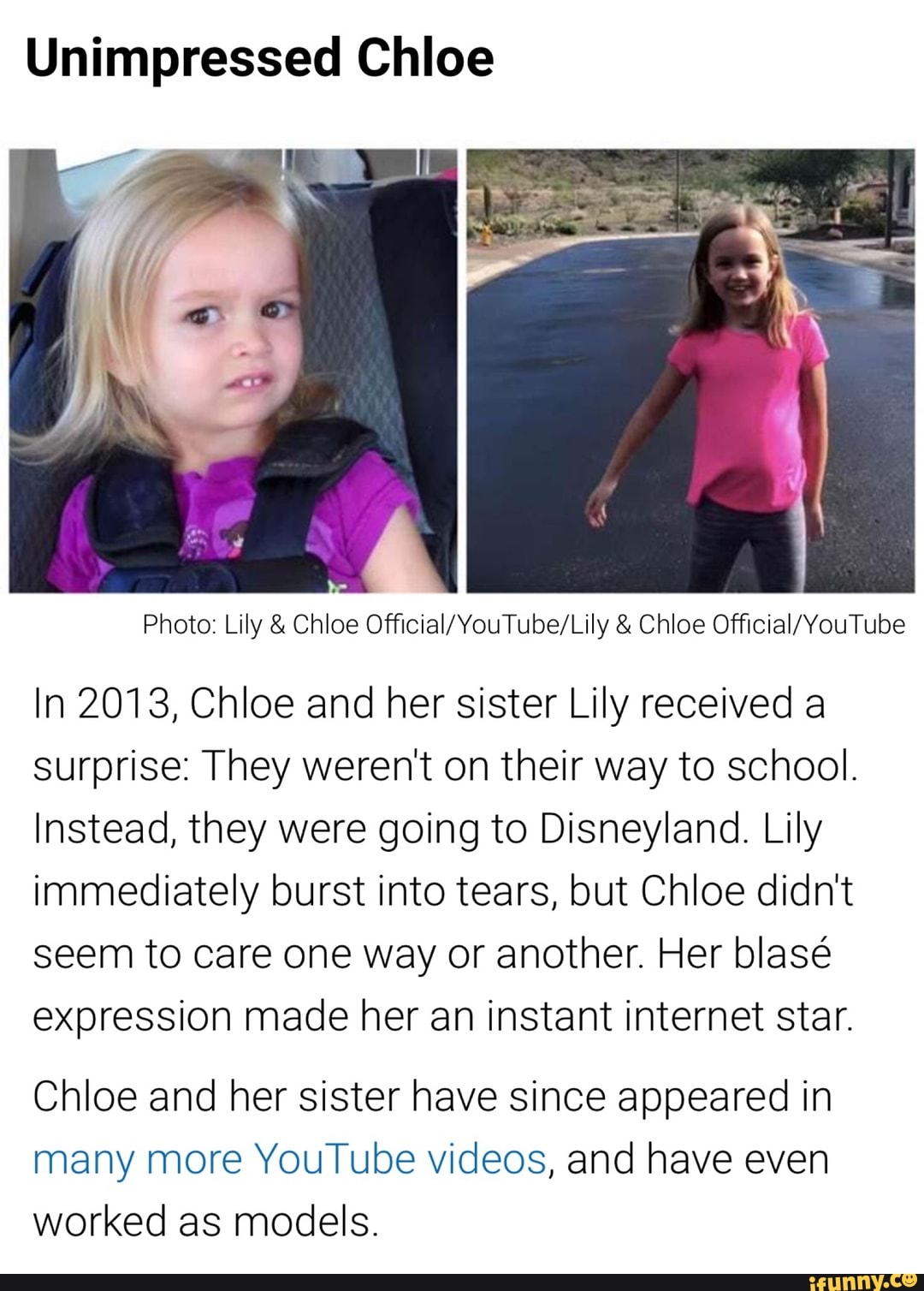 Unimpressed Chloe Photo: Lily Chloe Official/YouTube/Lily Chloe ...