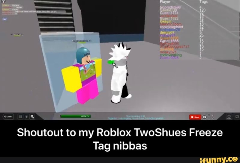 Shoutout To My Roblox Twoshues Freeze Tag Nibbas Shoutout To My Roblox Twoshues Freeze Tag Nibbas Ifunny - freeze tag roblox