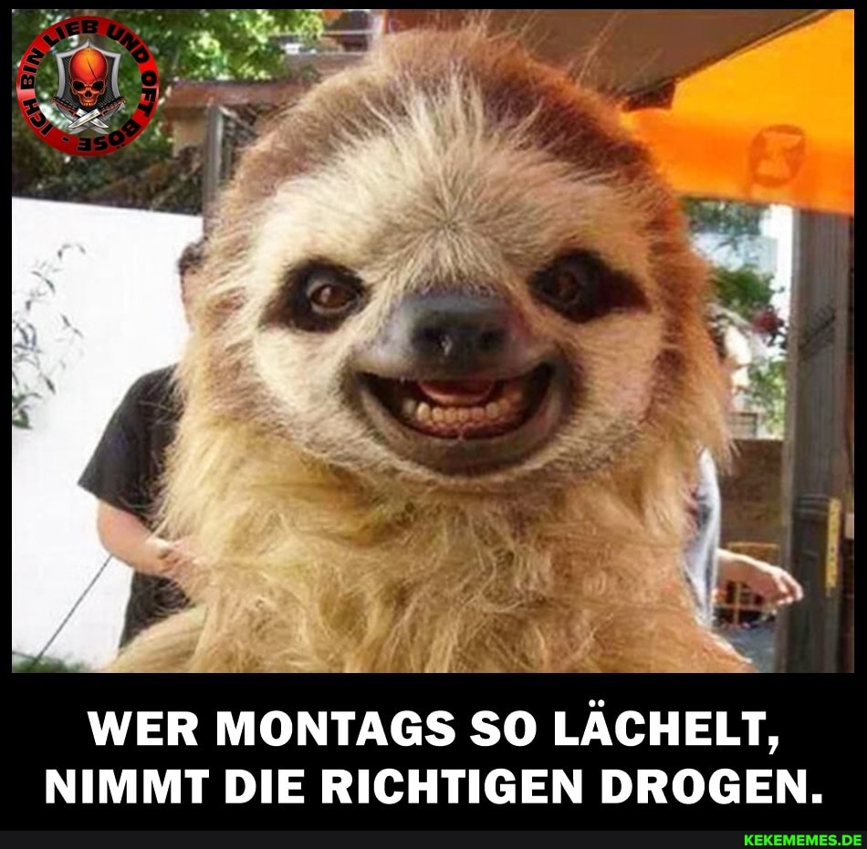 WER MONTAGS SO LÄCHELT,
NIMMT DIE RICHTIGEN DROGEN.