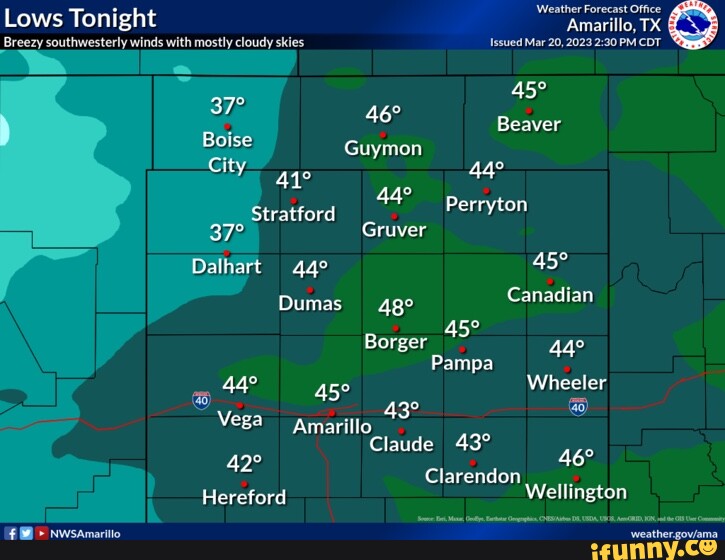 'Weather Forecast Office Lows Tonight 'Amarillo, TX. Breezy ...