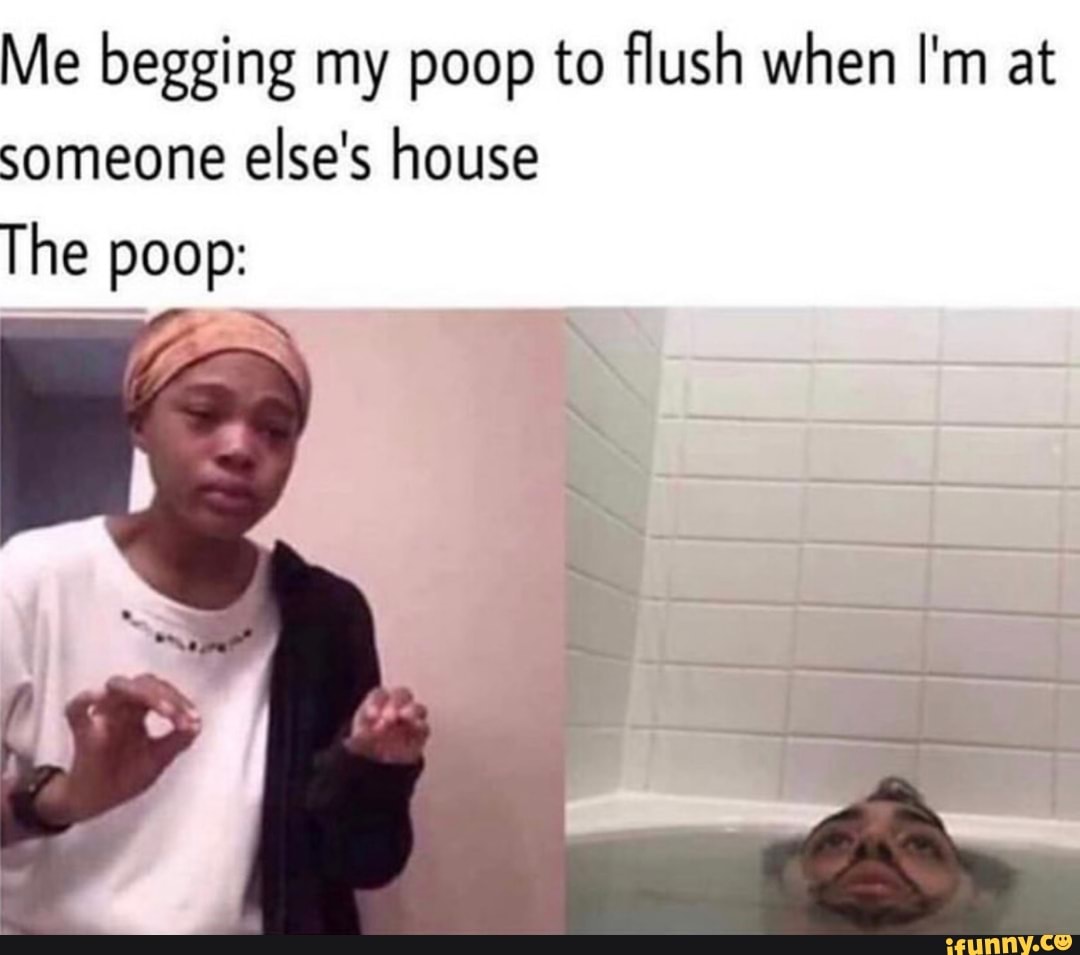 Me Begging My Poop To flush When I M At Someone Else S House The Poop Ifunny