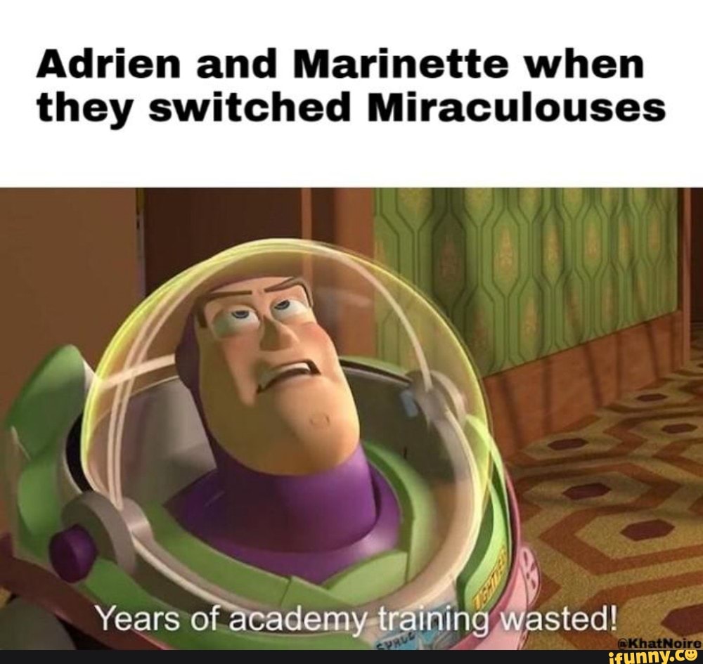 Adrien and Marinette when they switched Miraculouses - iFunny