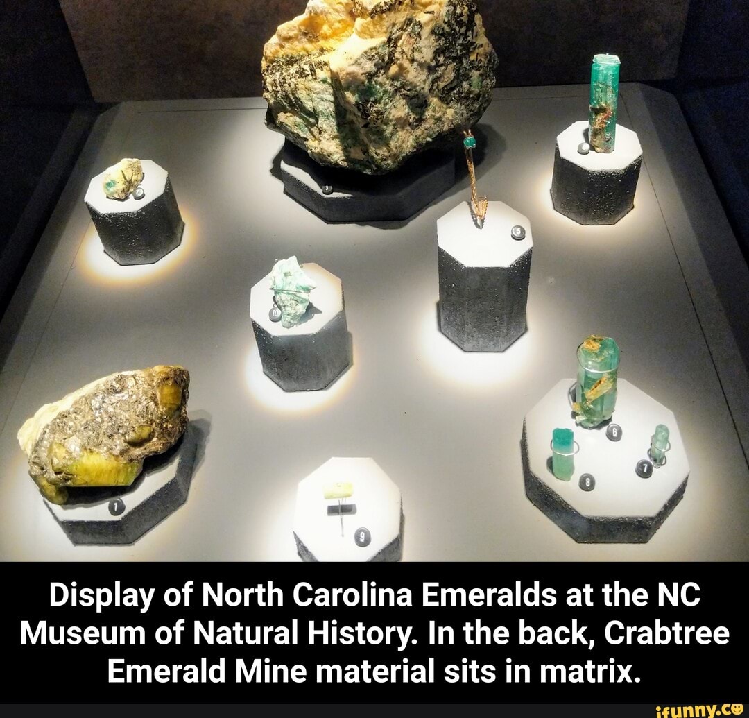 Display of North Carolina Emeralds at the NC Museum of Natural History