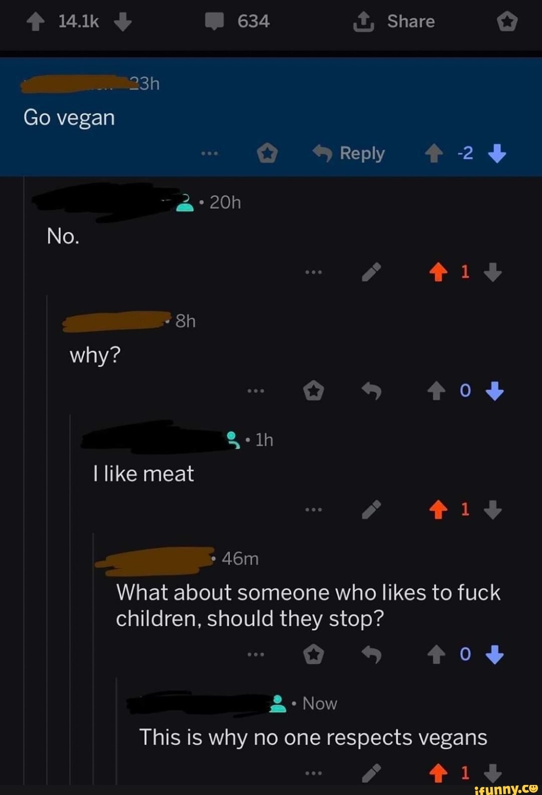 about someone who likes to fuck
children, should they stop?
This is why respects
What