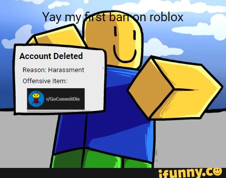 Roblox Account Deleted Reason: Harassment Offensive item: - iFunny