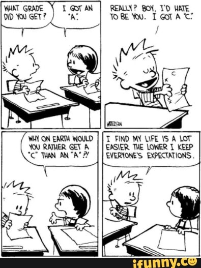 REALLY? BOY, T'D HATE ToRE
T FIND MY LIFE IS A LOT EASIER THE LOWER KEEP EVERYONE'S EXPECTATIONS