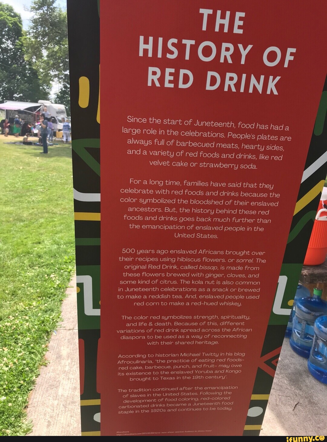 THE HISTORY OF RED DRINK Since the start of nth, food has had large