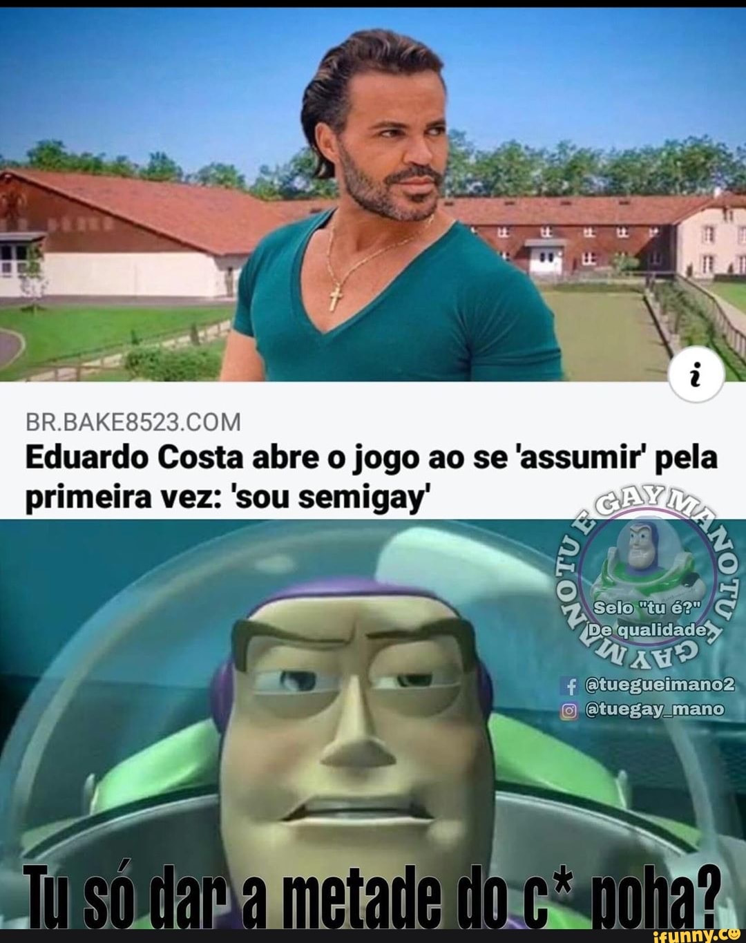 BR.BAKE8523.COM
Eduardo Costa abre o jogo ao se 'assumir pela
primeira vez: 'sou semigay'
