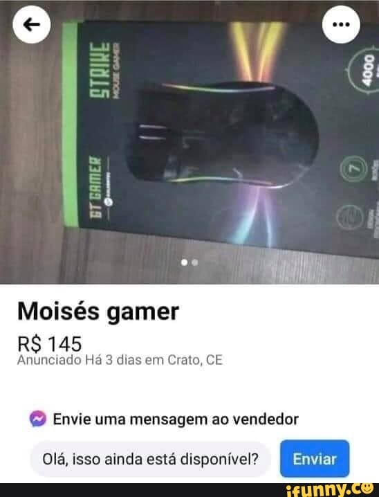 En
Moisés gamer
R$ 145
Anunciado Há 3 dias em Crato, CE
Envie uma mensagem ao vendedor
Olá, isso ainda está disponível?