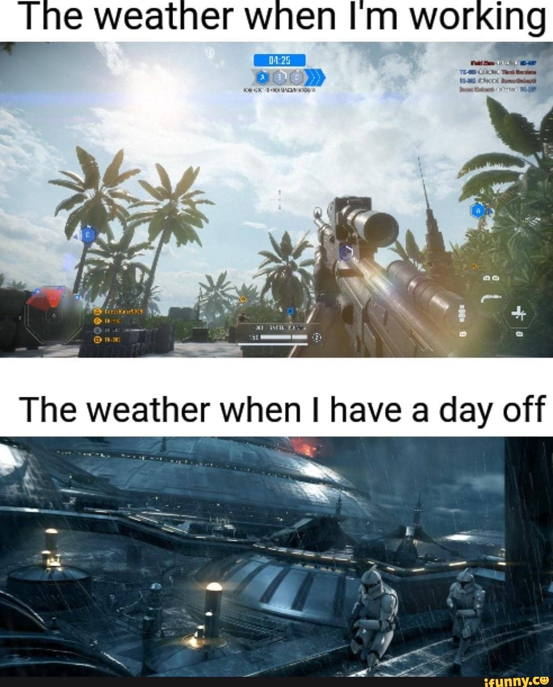 The weather when Im working