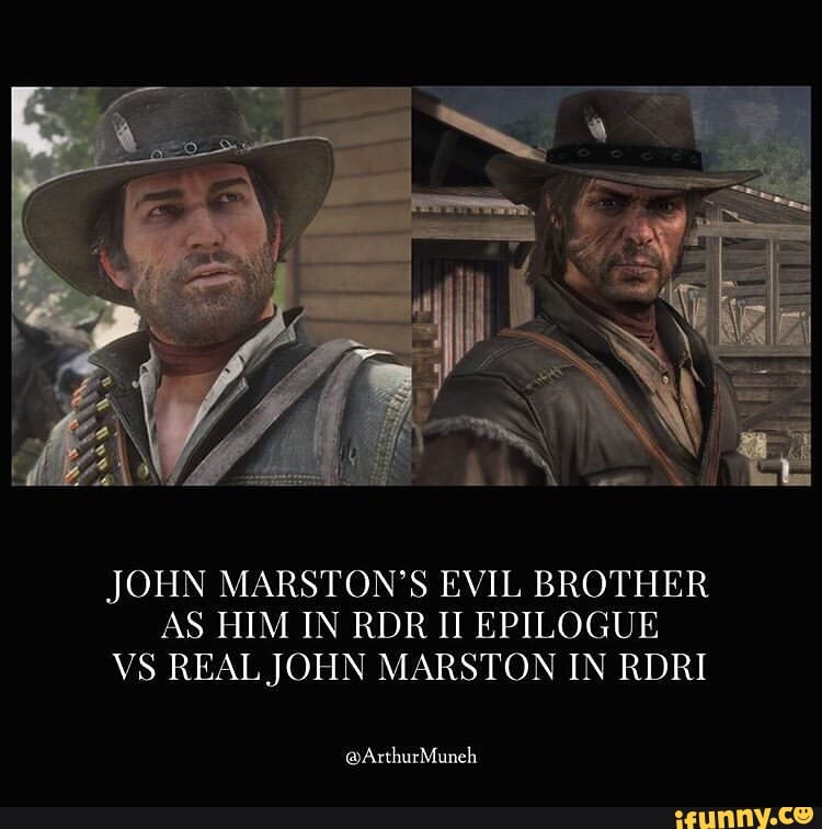 JOHN MARSTON'S EVIL BROTHER AS HIM IN RDR II EPILOGUE VS REAL JOHN