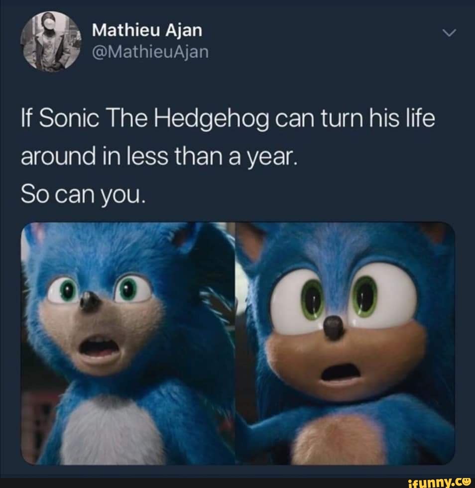 If Sonic The Hedgehog can turn his life around in less than a year ...